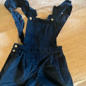 Jacadi Navy Blue Velvet Overalls One-Piece
